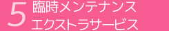 臨時メンテナンス・エクストラサービス